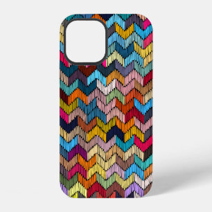 Ingeborduurd naadloos geometrisch patroon. Ornamen iPhone 12 Hoesje