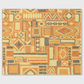 Ingeborduurd naadloos patchwork-patroon. Bohemian  Cadeaupapier (Vlak)