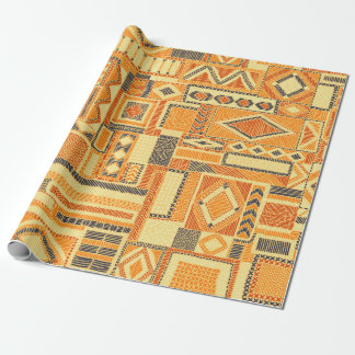 Ingeborduurd naadloos patchwork-patroon. Bohemian  Cadeaupapier