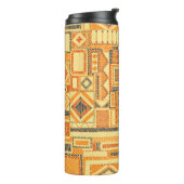 Ingeborduurd naadloos patchwork-patroon. Bohemian Thermosbeker (Gedraaid links)