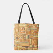 Ingeborduurd naadloos patchwork-patroon. Bohemian Tote Bag (Achterkant)