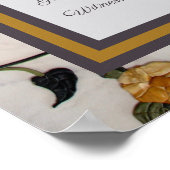 Ingeborduurde bloemen Ketubah - Canadese tekst her Poster (Hoek)