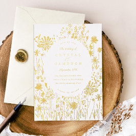 Ingeborduurde bloementeelt folie uitnodiging