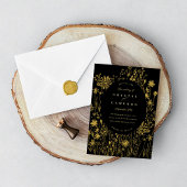 Ingeborduurde bloementeelt folie uitnodiging