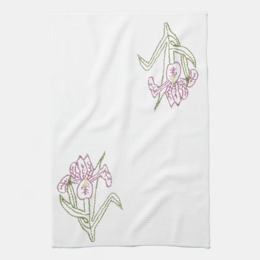 Ingeborduurde Iris Design MoJo Kitchen handdoek (Verticaal)