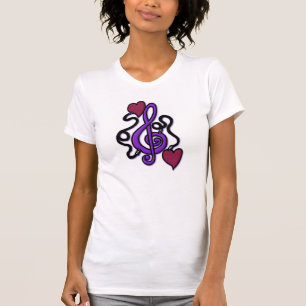 Ingebouwd op Paarse muzieknotitie T-Shirt