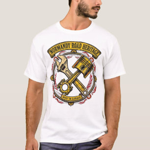 Ingebouwde garage vintage monteur zuiger heren T-s T-shirt