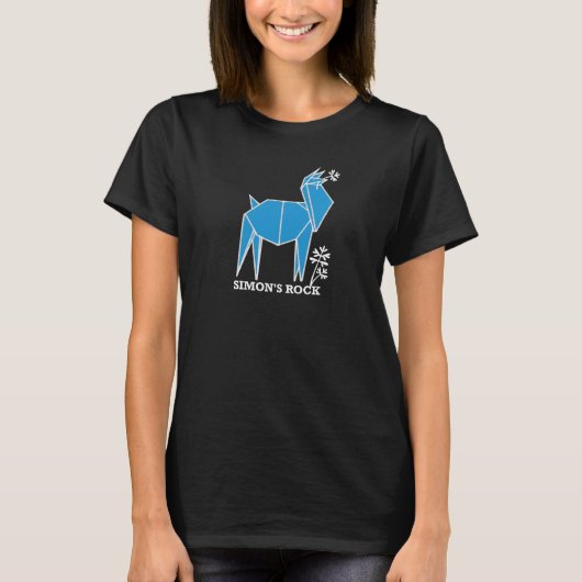 Ingebouwde Origami Llama T-shirt in Blauw (Voorkant)