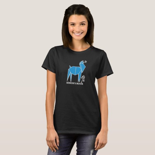 Ingebouwde Origami Llama T-shirt in Blauw (Voorkant volledig)
