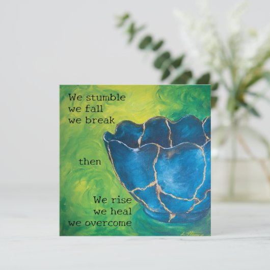 "Ingebroken in schoonheid" Support Bericht Platte (Staand voorkant)