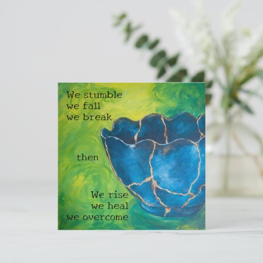 "Ingebroken in schoonheid" Support Bericht Platte  (Staand voorkant)