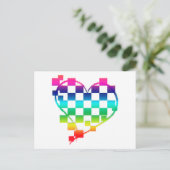 ingecheckt hart. v1. briefkaart (Staand voorkant)