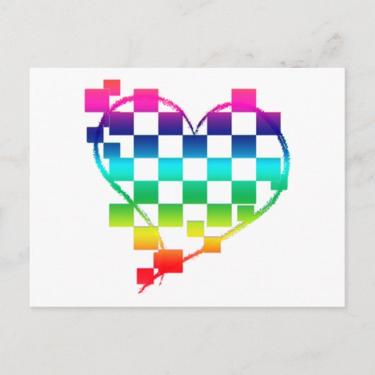 ingecheckt hart. v1. briefkaart (Voorkant)