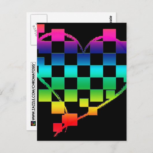 ingecheckt hart. v1. briefkaart (Voorkant / Achterkant)