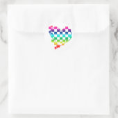 ingecheckt hart. v1. ronde sticker (Tas)