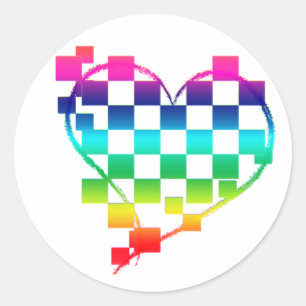 ingecheckt hart. v1. ronde sticker