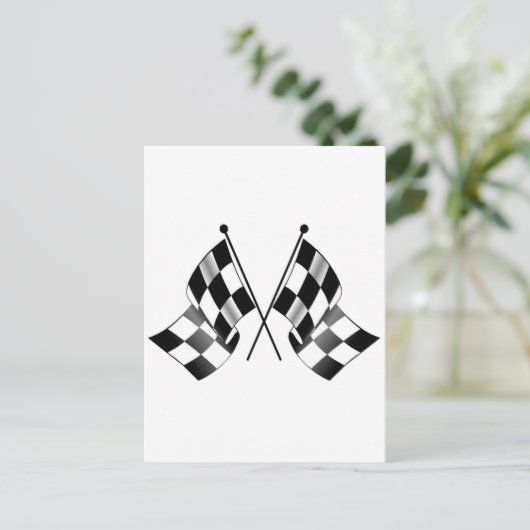 ingecheckte vlag briefkaart (Staand voorkant)