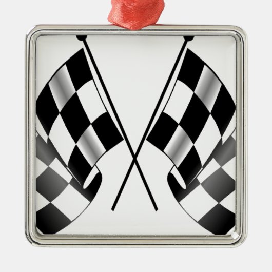 ingecheckte vlag metalen ornament (Voorkant)