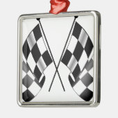 ingecheckte vlag metalen ornament (Links)