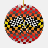 ingecheckte vlaggen keramisch ornament (Achterkant)