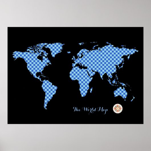 ingecheckte wereldkaart poster (Voorkant)