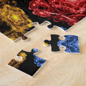 Ingecompliceerde sneeuwvlokken in de vorm van pent legpuzzel (Zijkant)