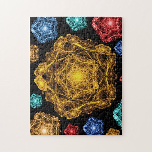 Ingecompliceerde sneeuwvlokken in de vorm van pent legpuzzel (Verticaal)