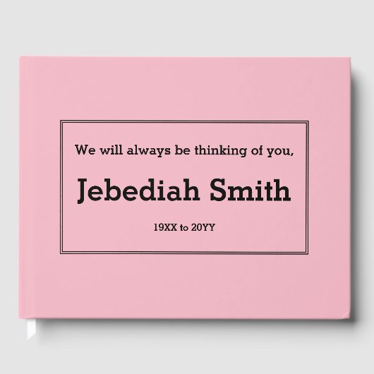 Ingediend, conservatief Memorial Guestbook Gastenboek (Voorkant)