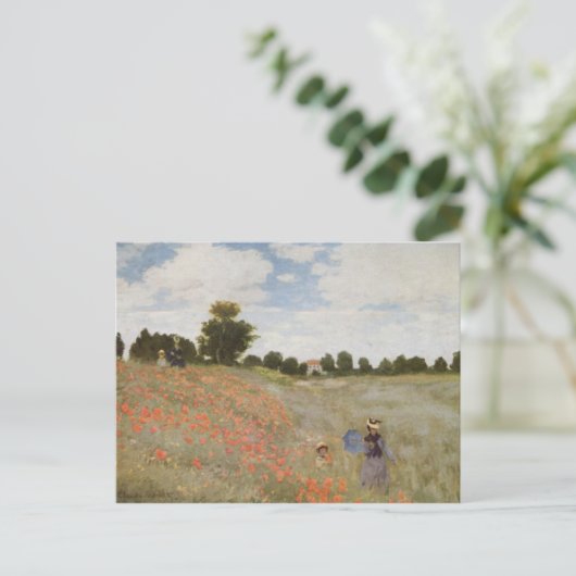 Ingediende de Papaver van Monet Briefkaart (Staand voorkant)
