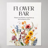 Ingedrukte bloemen Wildflower Bar teken Poster (Voorkant)