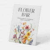 Ingedrukte bloemen Wildflower Bar teken Reclamebord Met Voetstuk (Voorkant)