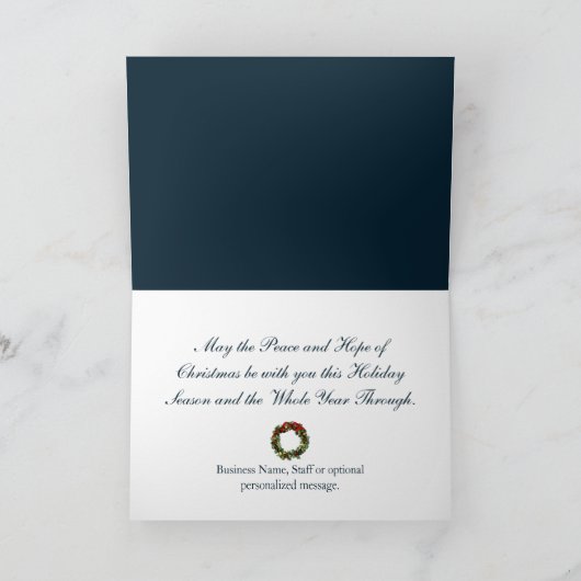 Ingedrukte Religious Business Christmas Kaart (Binnen)