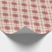 ingedrukte tartaankleurige klassieke beige bruine  cadeaupapier (Hoek)