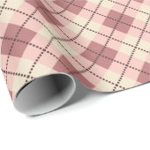ingedrukte tartaankleurige klassieke beige bruine  cadeaupapier (Rol Hoek)