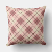 ingedrukte tartaankleurige klassieke beige bruine  kussen (Achterkant)
