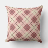 ingedrukte tartaankleurige klassieke beige bruine  kussen (Voorkant)