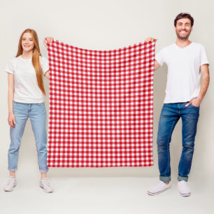 ingedrukte tartaanvaten klassieke rode witte textu fleece deken