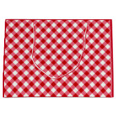 ingedrukte tartaanvaten klassieke rode witte textu groot cadeauzakje (Voorkant)