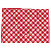 ingedrukte tartaanvaten klassieke rode witte textu groot cadeauzakje (Achterkant)