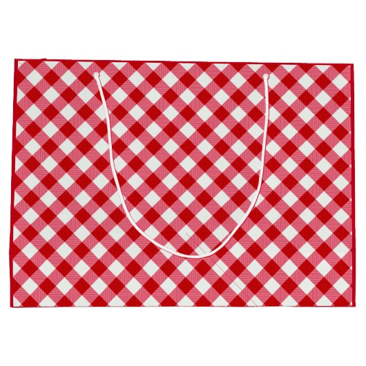 ingedrukte tartaanvaten klassieke rode witte textu groot cadeauzakje (Achterkant)