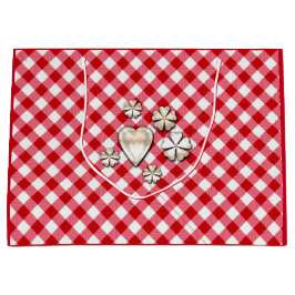 ingedrukte tartaanvaten klassieke rode witte textu groot cadeauzakje