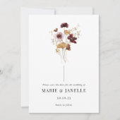 Ingedrukte Wildflower Save the Date Kaart (Voorkant)