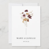 Ingedrukte Wildflower Save the Date Kaart (Achterkant)