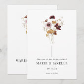 Ingedrukte Wildflower Save the Date Kaart (Voorkant / Achterkant)