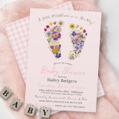 Ingedrukte Wildflower Voetafdrukken Baby Meisje Do Kaart