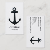 Ingegraveerd marineblauw Nautisch ANCHOR Visitekaartje (Voorkant / Achterkant)