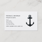 Ingegraveerd marineblauw Nautisch ANCHOR Visitekaartje (Achterkant)