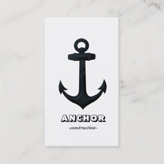 Ingegraveerd marineblauw Nautisch ANCHOR Visitekaartje (Voorkant)