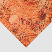 Ingegraveerde bloemen — Oranje-weefselverdamping Tissuepapier (Detail)