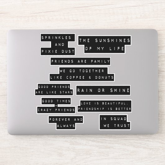 Ingegraveerde Etiket Scrapbook Friendship Quote-on Sticker (Computer)